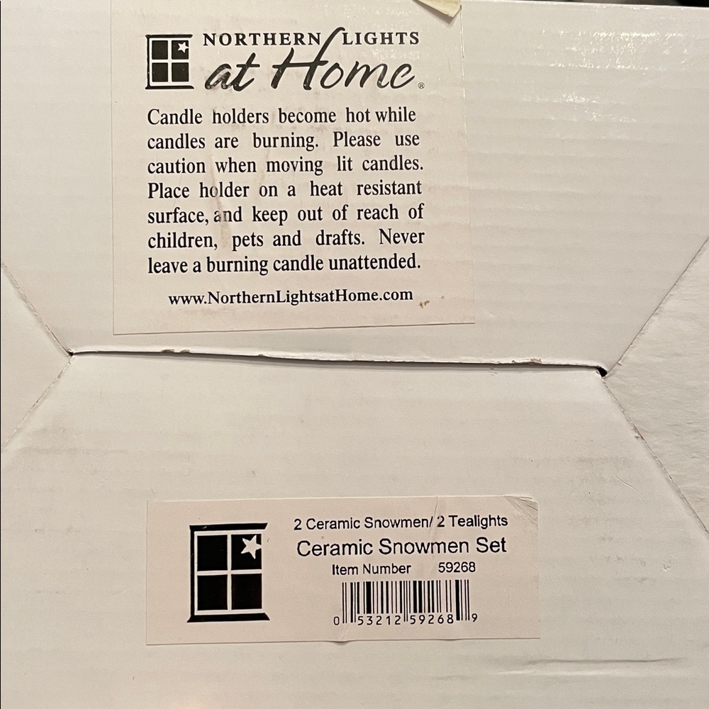NIB North Lights at Home snowmen tea light holders. Ceramic. Glazed unused tan - Picture 11 of 13